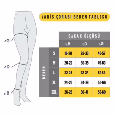 Diz Altı Varis Çorabı Orta Basınç ccl2 REF-110.531