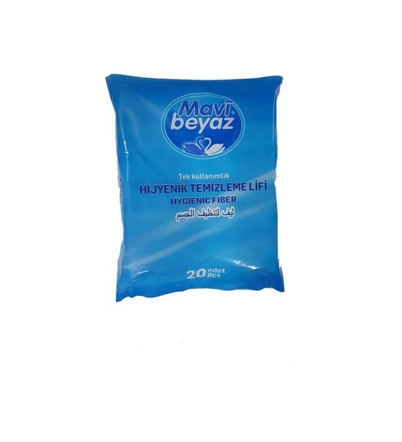Mavi Beyaz Hijyenik Vücut Temizleme Lifi